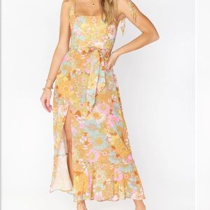 Show Me Your MuMu - Claire Midi Dress in Groovy Blooms - Worn 1 time only